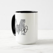 Mug Monogram Modern Cool Grunge Ajouter Votre Nom (Devant gauche)