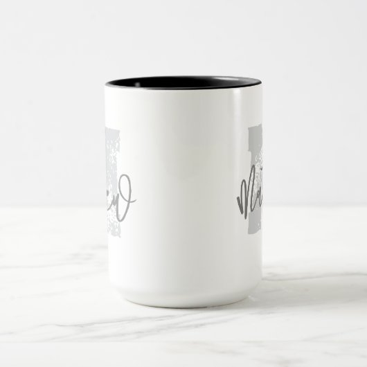 Mug Monogram Modern Cool Grunge Ajouter Votre Nom (Centre)