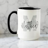 Mug Monogram Modern Cool Grunge Ajouter Votre Nom