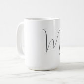 Mug Monogram Modern Simple Minimalist Plain (Devant gauche)