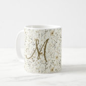Mug Monogram Neutral Boho Florals Wildflowers Flowers  (Devant gauche)