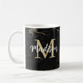 Mug Monogram Or Marbre Noir Doré (Gauche)