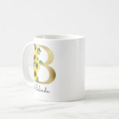 Mug Monogram Or Sunflower Initial B Féminin Floral (Devant gauche)