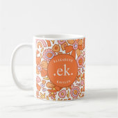 Mug Monogram Orange Groovy Rétro (Gauche)