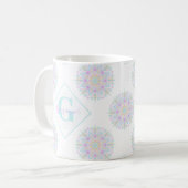 Mug Monogram Pastel Rainbow Sundae Polka Dot Mandala (Devant gauche)