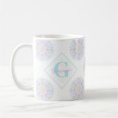 Mug Monogram Pastel Rainbow Sundae Polka Dot Mandala (Gauche)