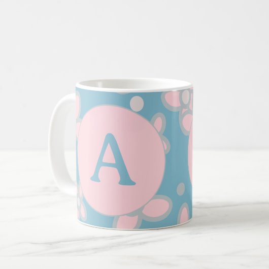 Mug Monogram Pastel Retro (Devant gauche)