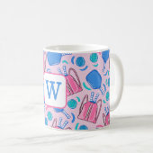 Mug Monogram Pickleball Paddles and Balls Pink Preppy (Devant droit)