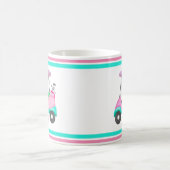 Mug Monogram Pink Leather Elegant Golf Cart Name (Centre)