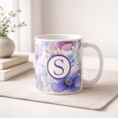 Mug Monogram Purple Floral
