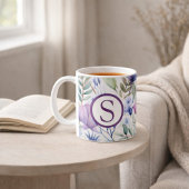 Mug Monogram Purple Floral