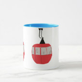 Mug Monogram Retro Red Ski Gondola Lift Personnalisé (Centre)