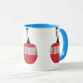 Mug Monogram Retro Red Ski Gondola Lift Personnalisé (Devant droit)