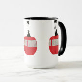 Mug Monogram Retro Red Ski Gondola Lift Personnalisé (Devant droit)