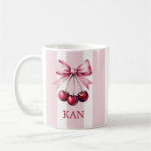 Mug Monogram Rose Bow Cherries Coquette Esthétique (Gauche)