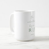 Mug Monogram Sage Green Quote Adventure Begins Wedding (Devant gauche)