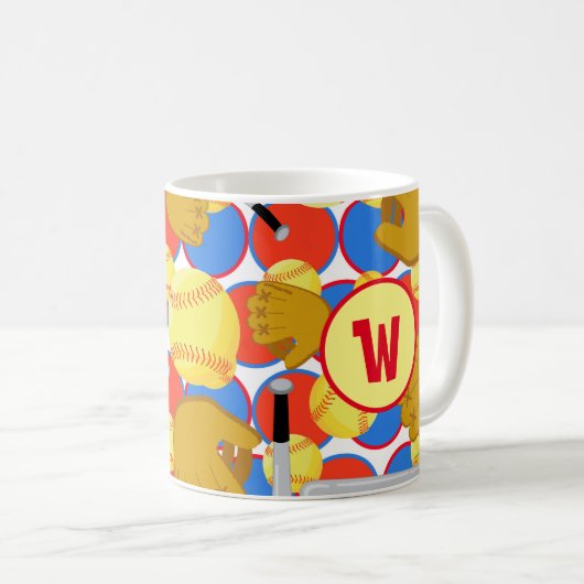 Mug Monogram Softball (Devant droit)