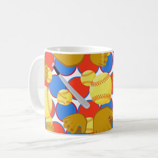Mug Monogram Softball (Devant gauche)