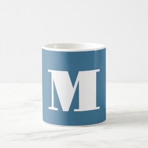 Mug Monogram Solide Blue Pastel Minimaliste Profession