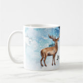 Mug Monogram Winter Stag Outdoorsman (Gauche)