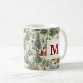 Mug Monogram Woodland Rustic Country Christmas mignonn (Devant droit)