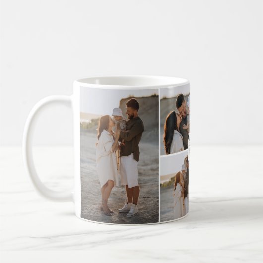 Mug Monogram wreath moderne élégant collage photo (Gauche)