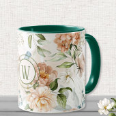 Mug Monogramme 1600s Florals hollandais 11 oz. Combo m