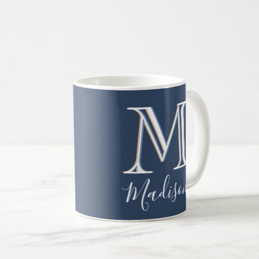 Mug Monogramme 3D moderne et élégant (Devant droit)