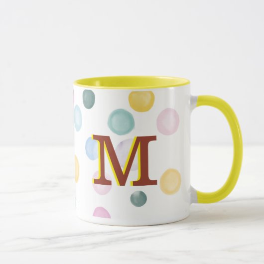 Mug Monogramme 3D Pois coloré amusant  (Droite)