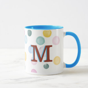 Mug Monogramme 3D Pois coloré amusant