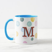 Mug Monogramme 3D Pois coloré amusant   (Gauche)