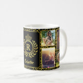 Mug Monogramme 8 Collage photo | Royal Crown Gold Laur (Devant droit)