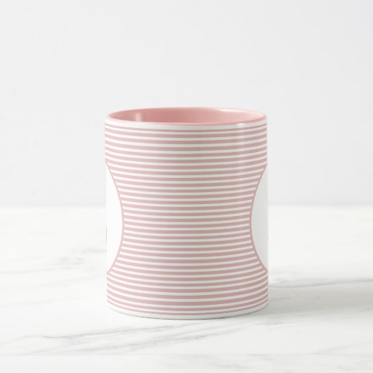 Mug Monogramme à bande rose bébé (Centre)