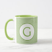 Mug Monogramme à bande verte de chaux (Gauche)