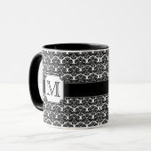 Mug monogramme à damas tendance (Devant gauche)