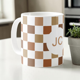 Mug Monogramme À damiers Brown