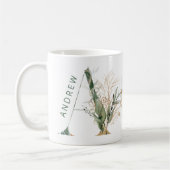 Mug Monogramme "A" d'Eucalyptus Botanique D'Or Personn (Gauche)