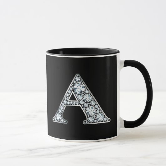 Mug Monogramme A Faux Diamond (Droite)