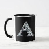 Mug Monogramme A Faux Diamond (Gauche)