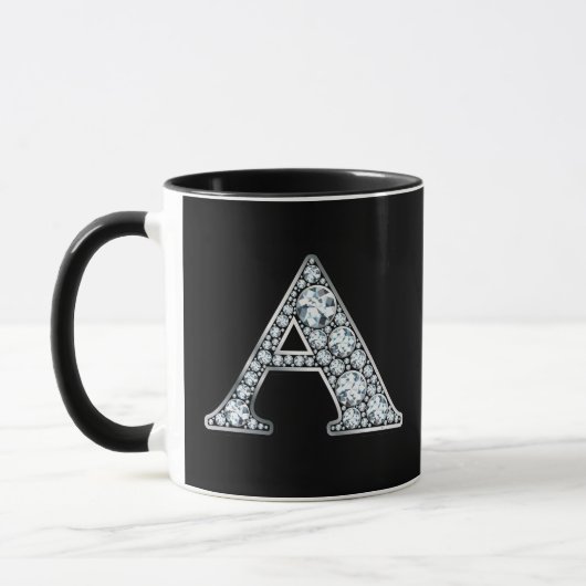 Mug Monogramme A Faux Diamond (Gauche)