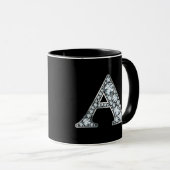 Mug Monogramme A Faux Diamond (Devant droit)