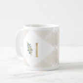 Mug Monogramme à huile d'or sur mesure Botanique Géomé (Devant gauche)