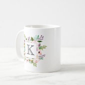 Mug Monogramme à motif floral (Devant gauche)