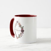 Mug monogrammé à motif floral aquarelle (Devant gauche)