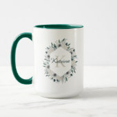 Mug monogrammé à motif floral aquarelle (Gauche)