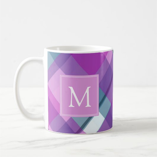Mug Monogramme à plis violet clair (Gauche)