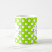 Mug Monogramme à point de polka vert (Centre)