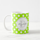 Mug Monogramme à point de polka vert (Gauche)
