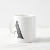 Mug Monogramme à points polka noirs et blancs (Devant gauche)