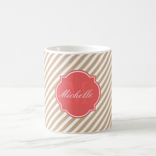 Mug Monogramme à Rayure Sable (Centre)